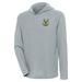 Men's Antigua Gray Milwaukee Bucks Strong Hold Long Sleeve Henley Hoodie T-Shirt