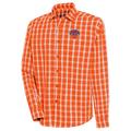 Men's Antigua Orange New York Knicks Carry Long Sleeve Button-Up Shirt
