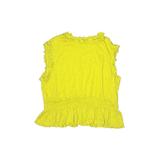 Scoop Short Sleeve Blouse: Yellow Tops - Kids Girl's Size X-Large