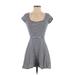 American Eagle Outfitters Casual Dress - A-Line Scoop Neck Short sleeves: Blue Print Dresses - Women's Size X-Small