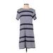 Draper James Casual Dress - Shift: Blue Stripes Dresses - Women's Size Small