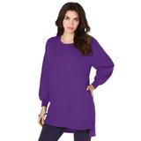 Plus Size Women's Blouson Sleeve High-Low Sweatshirt by Roaman's in Purple Orchid (Size 12)