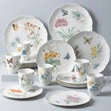 Lenox Butterfly Meadow 18 Piece Dinnerware Set, Service for 6 Porcelain/Ceramic in Blue/Green/Pink | Wayfair 6342794