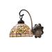 Meyda Lighting Tiffany Turning Leaf 1-Light Armed Sconce Glass/Metal in Brown | 10 H x 8 W x 13.5 D in | Wayfair 18716