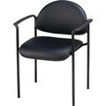 Lorell 23.75" W Stackable Vinyl Seat Waiting Room Chair w/ Metal Frame Vinyl/Metal in Black | 30.5 H x 23.75 W x 23.5 D in | Wayfair 69507