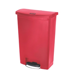 Rubbermaid Slim Jim Step On Container Front Step Pedal-Abfalleimer | 90 Liter, HxBxT 82,6x35,3x75cm | Polyethylen | Rot von PROREGAL Image