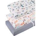 Tontukatu Changing Pad Cover Set 3 Pack Jersey Knit Ultra Soft for Baby Boys Girls Elephant Tiger/Fox/Grey