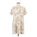 Old Navy Casual Dress - Shift Crew Neck Short sleeves: Ivory Print Dresses - Women's Size Medium Petite