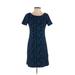 Plenty By Tracy Reese Casual Dress - Sheath Scoop Neck Short sleeves: Blue Animal Print Dresses - Women's Size 2 - Print Wash