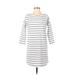 BB Dakota Casual Dress - Mini Crew Neck 3/4 sleeves: White Print Dresses - Women's Size X-Small