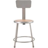 National Public Seating 6200 Series Height Adjustable Lab Stool w/ Backrest Wood/Manufactured Wood/Metal in Brown | 37 H x 15 W x 15 D in | Wayfair