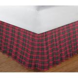 Patch Magic Homespun Star Plaid/Dust Ruffle 18" Bed Skirt Cotton in Black/Red | 78 W x 80 D in | Wayfair DRKW202A