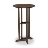 POLYWOOD® 24" Round Farmhouse Bar Bistro Outdoor Table Plastic in Brown/Gray | 42 H x 24 W x 24 D in | Wayfair RBT124MA