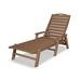 POLYWOOD® Nautical Reclining Single Chaise Plastic in Brown, Size 39.0 H x 27.0 W x 78.5 D in | Wayfair NCC2280TE