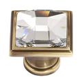 Alno Inc Swarovski Crystal 1 1/4" Length Square Knob Metal | 1.25 W in | Wayfair C212-CLR/PA