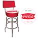 Trademark Global Coca Cola Swivel 31" Bar Stool Upholstered/Metal in Gray/White | 41.75 H x 20 W x 20 D in | Wayfair Coke-1100-v8-s