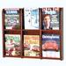 Wooden Mallet 6 Pocket Magazine Wall Display Wood/Plastic in Brown | 24 H x 30 W x 3 D in | Wayfair MM-6MH