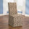 Sure Fit Scroll Classic Box Cushion Dining Chair Slipcover Polyester in Brown | 19 H x 42 W x 19 D in | Wayfair 047293362118