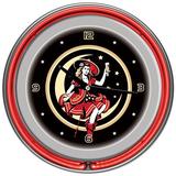 Trademark Global Miller High Life Girl in the Moon Vintage 12" Wall Clock Metal in Red | 14 H x 14 W x 3 D in | Wayfair MV1400