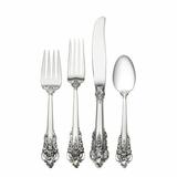 Wallace Sterling Silver Grande Baroque 4 Piece Flatware Set, Service for 1 Sterling Silver in Gray | Wayfair W1061440