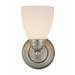 Winston Porter Clairese 1-Light Dimmable Armed Sconce Glass/Metal in Gray | 9.5 H x 7 W x 7.5 D in | Wayfair D0C661188BF54BF8BBAB2197521C0C69