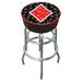 Trademark Global Four Aces Swivel 31" Bar Stool Upholstered/Metal in Gray/Red | 31 H x 20 W x 20 D in | Wayfair FA1000D