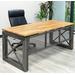 Xdustrial Series 66"W x 30"D Solid Wood and Raw Metal Frame Desk - Complete Office Series