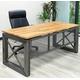 Xdustrial Series 66"W x 30"D Solid Wood and Raw Metal Frame Desk - Complete Office Series