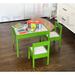 DECOMIL 4 Piece Solid Wood Rectangular Play/Activity Table & Chair Set Wood in Green | 18 H x 25 W in | Wayfair KidstablGreen1