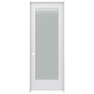 JELD-WEN MODA 1-Lite Frosted Glass Primed Prehung Interior Door Metal in Brown/Green | 80 H x 32 W x 1.37 D in | Wayfair WAYJW236200039