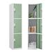 ouyessir Metal 14.96" Locker w/ Built In Key Lock Antimicrobial/Metal in Green/Blue | 70.86 H x 14.96 W x 16.92 D in | Wayfair LTB-7133G