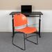 Flash Furniture Gaea 880 lb. Capacity Ultra-Compact Stack Chair w/ Metal Frame Plastic/Acrylic/Plastic/Metal in Orange/Black | Wayfair