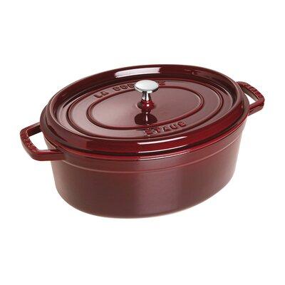 Staub Cast Iron Oval Cocotte Non Stick/Enameled Cast Iron/Cast Iron in Red | 6.81 H x 12.99 W in | Wayfair 1103387