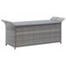 Ebern Designs Outdoor Storage Bench Patio Rattan Storage Box w/ Cushion Poly Rattan All - Weather Wicker/Wicker/Rattan in Gray | Wayfair