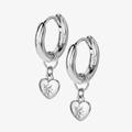 Hot Diamonds Silver Heart Dropper Hoop Earrings DE718