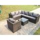 Pe Rattan Corner Sofa Set Outdoor Garden Furniture Square Coffee Table Armchair With Thick Cushion