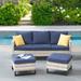 Latitude Run® Nazime 74.02" Wide Outdoor Wicker Patio Sofa w/ Cushions Wicker/Rattan/Olefin Fabric Included in Gray | Wayfair