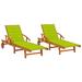 Red Barrel Studio® Azarias Outdoor Chaise Lounge Wood/Solid Wood in Brown/White | 33.5 H x 26.4 W x 78.3 D in | Wayfair