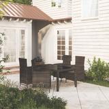 Wildon Home® Claringbold Rectangular 4 - Person 59.1" Long Outdoor Dining Set Glass/Wicker/Rattan in Black | 59.1 W x 35.4 D in | Wayfair