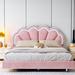 Red Barrel Studio® Teshika Bed Upholstered/Velvet, Metal in Pink | 44.9 H x 64 W x 84.3 D in | Wayfair FCECAB372135479893D98C5B66795F68