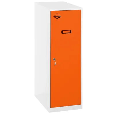 SimonRack Metallschrank Single mini zerlegt 1 Tür WEISS/ORANGE 915x300x500 mm (Höhe x Länge x Breite) Image