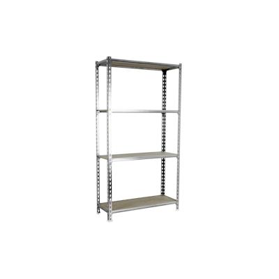 SimonRack Metall-Steckregal Simonclick plus Maderclick 4 Fachböden mit 150 kg pro Ebene in VERZINKT/HOLZ 1500x1000x300 mm (Höhe x Länge x Breite) Image