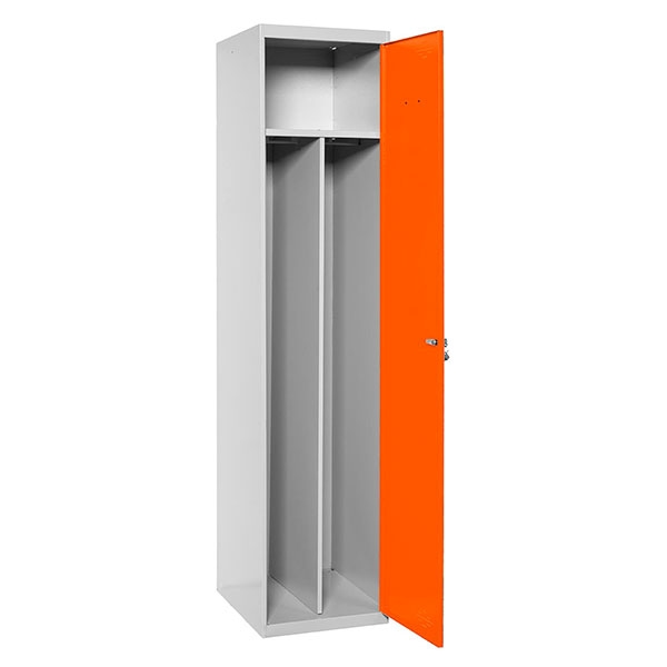 SimonRack Metallschrank 1 Tür GRUNDMODUL Zerlegt und mit Inneneinteilung GRAU/ORANGE 1800x400x500 mm (Höhe x Länge x Breite) Image