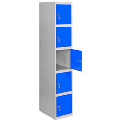 SimonRack Metallschrank 5 Türen GRUNDMODUL Zerlegt GRAU/BLAU 1800x400x500 mm (Höhe x Länge x Breite) Image