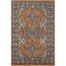 Orange Geometric Kazak Oriental Accent Rug Handmade Wool Carpet - 4'0"x 6'0"