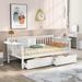 Wood Sofa Bed, Twin Size Daybed with Storage Drawers and Hand Rest, Solid Wood Slats Support