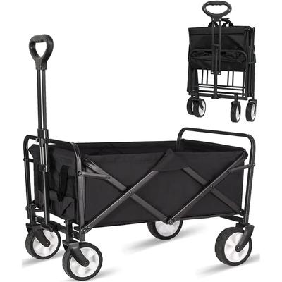 220lbs Capacity Collapsible Garden Cart Folding Steel Camping Wagon