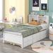 Smart and Functional Twin Size Bed with Trundle, 3 Drawers, Headboard Bookcase