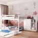 Twin over Twin Bunk Bed with 4 Drawers and 3 Shelves, Offering Ample Storage Space, Perfect for Kids' Bedroom and Guest Room