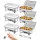 VEVOR Chauffe-Plat Lot de 6 Bacs 7,5 L Buffet Chauffant avec 12 Porte-Combustible Rechaud Inox